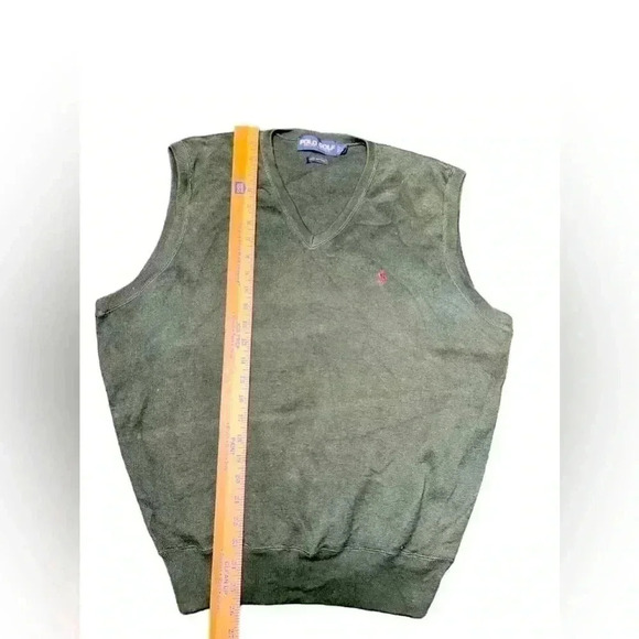 Vtg Ralph Lauren Polo Golf Sweater Vest, Hunter Green - Size L - CottonUSA - Picture 5 of 10